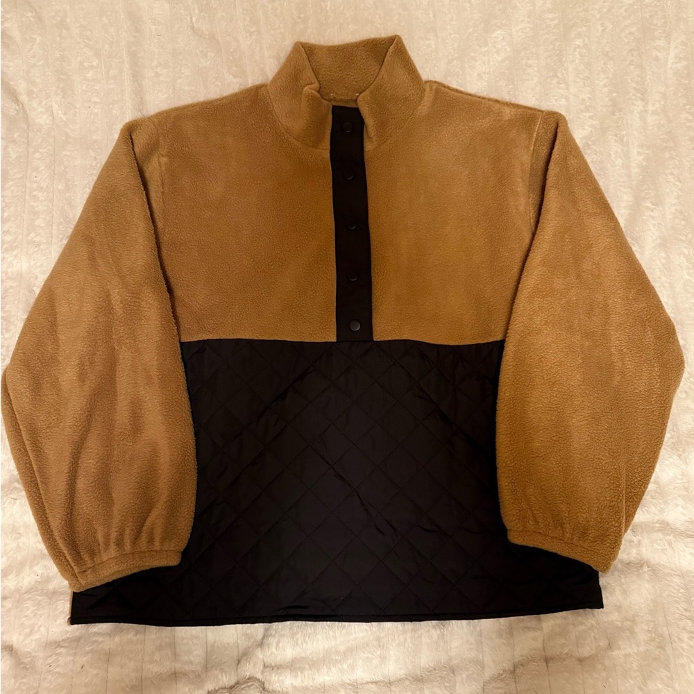 J. Crew Quilted Sherpa Half Zip - Picture 3 of 5